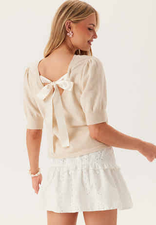 Viril S/S BOW DETAIL KNIT TOP
