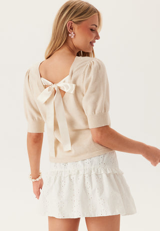 Viril S/S Bow Detail Strikket Topp
