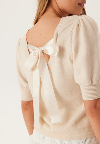 Viril S/S Bow Detail Strikket Topp