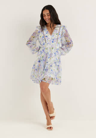 Viroman New V-neck L/S Short Dress