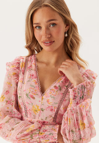 Viroman New V-neck L/S Short Dress