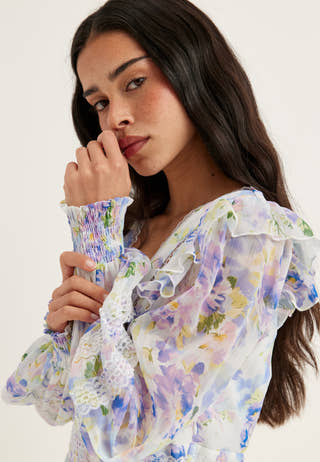 Viroman New V-neck L/S Short Dress