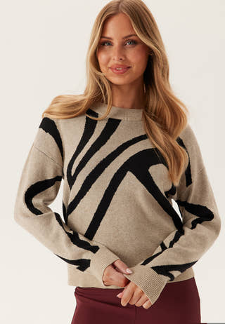 Vitif Jacquard L/S KNIT TOP KN