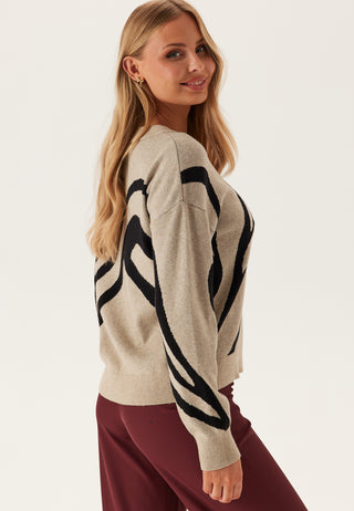 Vitif Jacquard L/S KNIT TOP KN