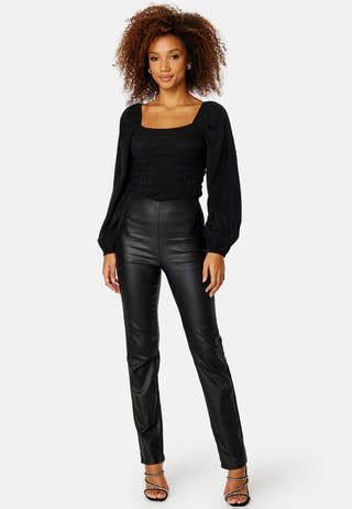 Wavy Square Neck L/S Top
