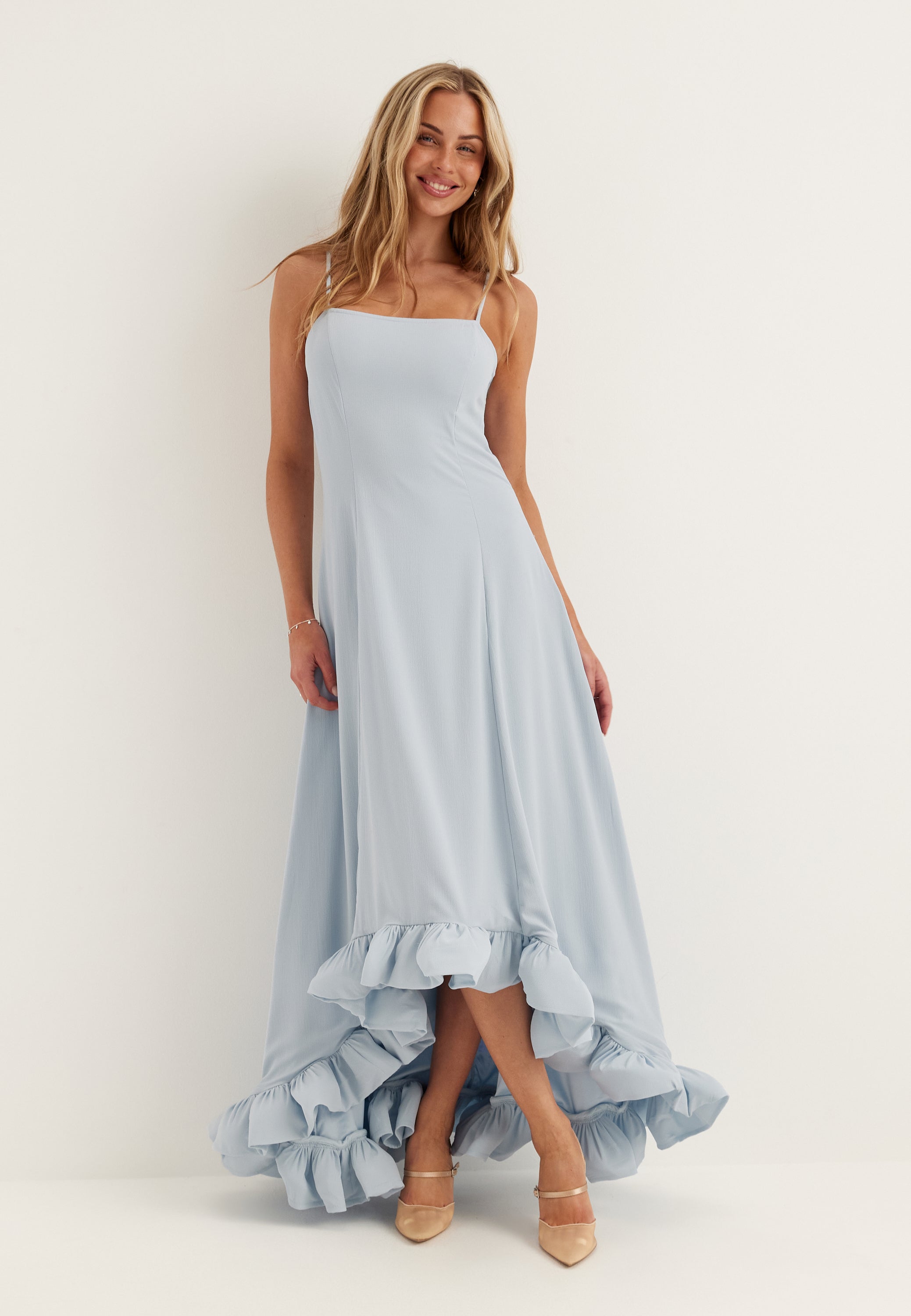 Yas – Yascream Strap Maxi Dress – Dresses – Blue