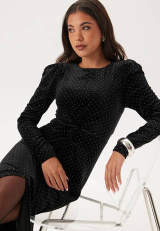 Yashella Ls Velour Midi Dress