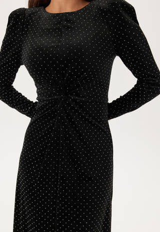 Yashella Ls Velour Midi Dress
