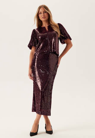 Yasroyalina Hmw Sequin Ankle Skirt